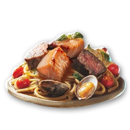 Паста с морепродуктами белого дракона
